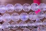 CTG836 15.5 inches 6mm faceted round tiny white moonstone beads