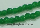 CTG87 15.5 inches 3mm faceted round tiny dyed white jade beads wholesale