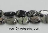 CTJ10 16 inches 8*12mm oval black water jasper beads wholesale