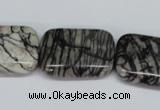 CTJ20 16 inches 20*30mm rectangle black water jasper beads wholesale