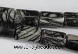 CTJ203 15.5 inches 12*20mm tube black water jasper beads wholesale