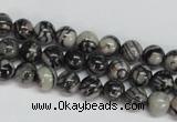 CTJ25 15.5 inches 8mm round black water jasper beads wholesale