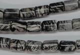 CTJ35 15.5 inches 8*10mm tube black water jasper beads wholesale