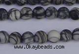 CTJ401 15.5 inches 6mm round matte black water jasper beads