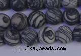 CTJ402 15.5 inches 8mm round matte black water jasper beads