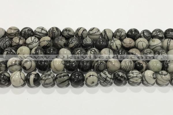 CTJ413 15.5 inches 10mm round black water jasper gemstone beads wholesale