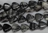 CTJ55 15.5 inches 10*10mm triangle black water jasper beads wholesale