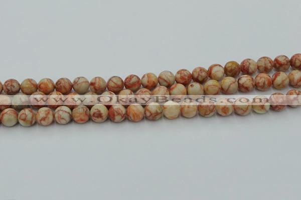 CTJ702 15.5 inches 8mm round red net jasper beads wholesale