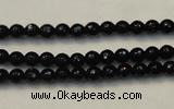 CTO106 15.5 inches 5mm faceted round natural black tourmaline beads