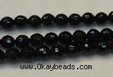 CTO108 15.5 inches 8mm faceted round natural black tourmaline beads