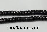 CTO121 15.5 inches 3*6mm rondelle black tourmaline beads