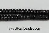 CTO122 15.5 inches 4*8mm rondelle black tourmaline beads