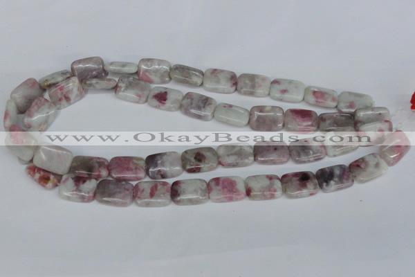 CTO209 15.5 inches 8*12mm rectangle pink tourmaline gemstone beads