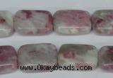 CTO211 15.5 inches 13*18mm rectangle pink tourmaline gemstone beads