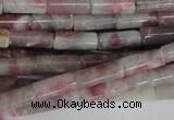 CTO239 15.5 inches 4*10mm tube pink tourmaline gemstone beads