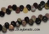 CTO37 15.5 inches 5*8mm flat teardrop natural tourmaline beads