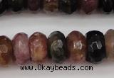 CTO378 15.5 inches 6*10mm faceted rondelle natural tourmaline beads