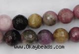 CTO45 15.5 inches 8mm faceted round natural tourmaline beads