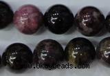 CTO458 15.5 inches 13mm round natural tourmaline gemstone beads