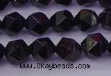 CTO645 15.5 inches 6mm faceted nuggets black tourmaline beads