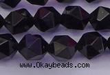 CTO647 15.5 inches 10mm faceted nuggets black tourmaline beads