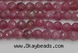 CTO656 15.5 inches 4mm faceted round Chinese tourmaline beads