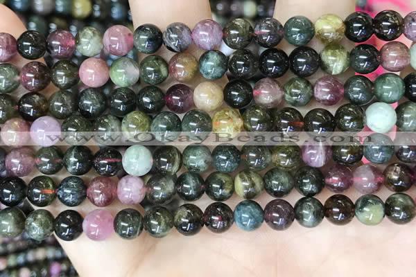 CTO696 15.5 inches 6mm round tourmaline gemstone beads