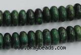 CTP07 15.5 inches 6*12mm rondelle yellow green pine gemstone beads