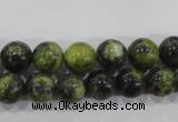 CTP103 15.5 inches 10mm round yellow pine turquoise beads wholesale