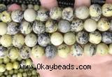 CTP225 15.5 inches 14mm round yellow turquoise beads wholesale