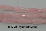 CTR01 15.5 inches 6*16mm faceted teardrop rose quartz beads