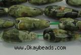 CTR101 15.5 inches 8*20mm faceted teardrop rhyolite gemstone beads