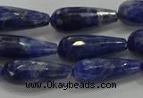 CTR112 15.5 inches 8*20mm faceted teardrop sodalite beads