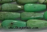 CTR113 15.5 inches 8*20mm faceted teardrop grass agate beads