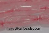 CTR133 15.5 inches 10*30mm faceted teardrop rose quartz beads