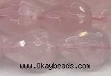 CTR158 15.5 inches 12*16mm faceted teardrop rose quartz beads