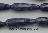 CTR32 15.5 inches 10*30mm faceted teardrop sodalite gemstone beads