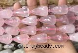 CTR350 15.5 inches 15*25mm faceted teardrop rose quartz beads