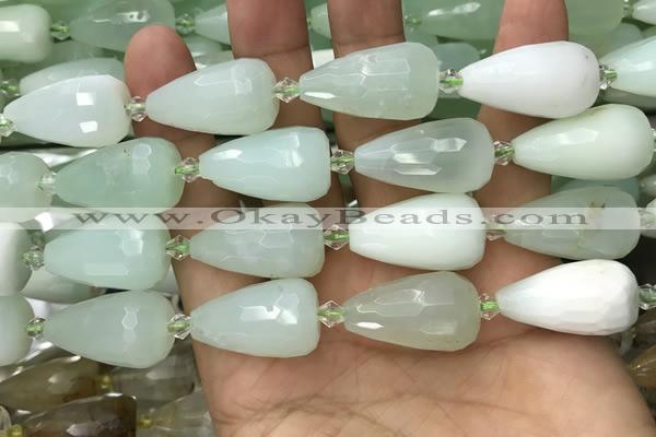 CTR357 15.5 inches 15*25mm faceted teardrop light prehnite beads