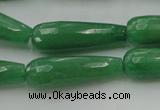 CTR36 15.5 inches 10*30mm faceted teardrop gree aventurine beads