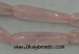 CTR40 15.5 inches 10*40mm faceted teardrop rose quartz beads