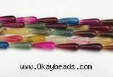 CTR423 15.5 inches 10*30mm teardrop agate beads wholesale