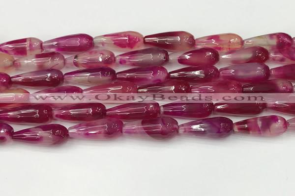 CTR440 15.5 inches 8*20mm faceted teardrop agate beads wholesale