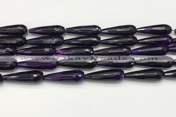 CTR454 15.5 inches 10*30mm faceted teardrop agate beads wholesale