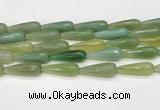 CTR460 15.5 inches 10*30mm faceted teardrop agate beads wholesale