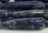 CTR47 15.5 inches 10*40mm faceted teardrop sodalite gemstone beads