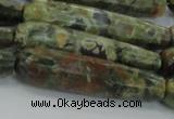 CTR59 15.5 inches 10*40mm faceted teardrop rhyolite gemstone beads