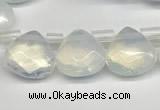 CTR602 Top drilled 10*10mm faceted briolette opalite beads wholesale