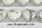 CTR603 Top drilled 10*10mm faceted briolette white howlite beads