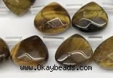 CTR611 Top drilled 10*10mm faceted briolette yellow tiger eye beads